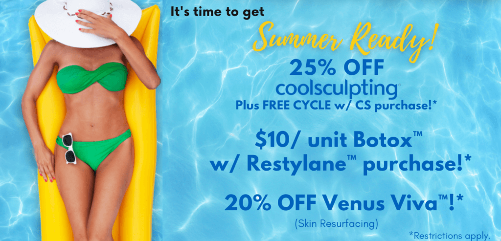 It's time to get Summer Ready with our April Specials! Save big on Venus Viva™, CoolSculpting™, Botox™ and more!🌴