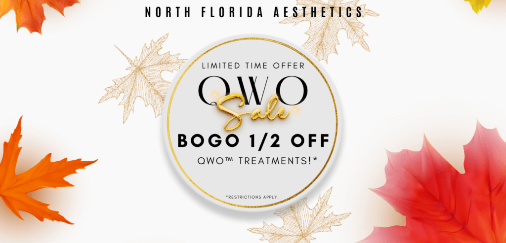 🍂 Fall in love with QWO Cellulite Treatment! For a limited time only, get BOGO 1/2 OFF QWO Treatments!* 🍂